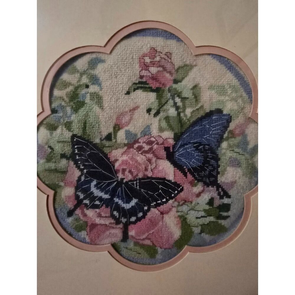 Framed Dimensions Needlepoint 2339 Vintage 1988 Spicebush Swallowtail